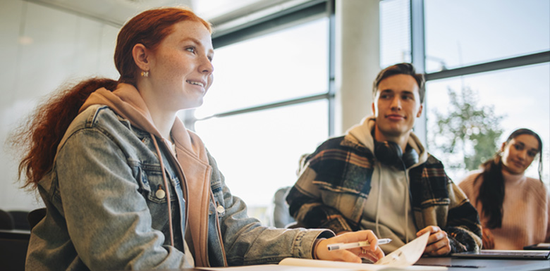 College students in a classroom